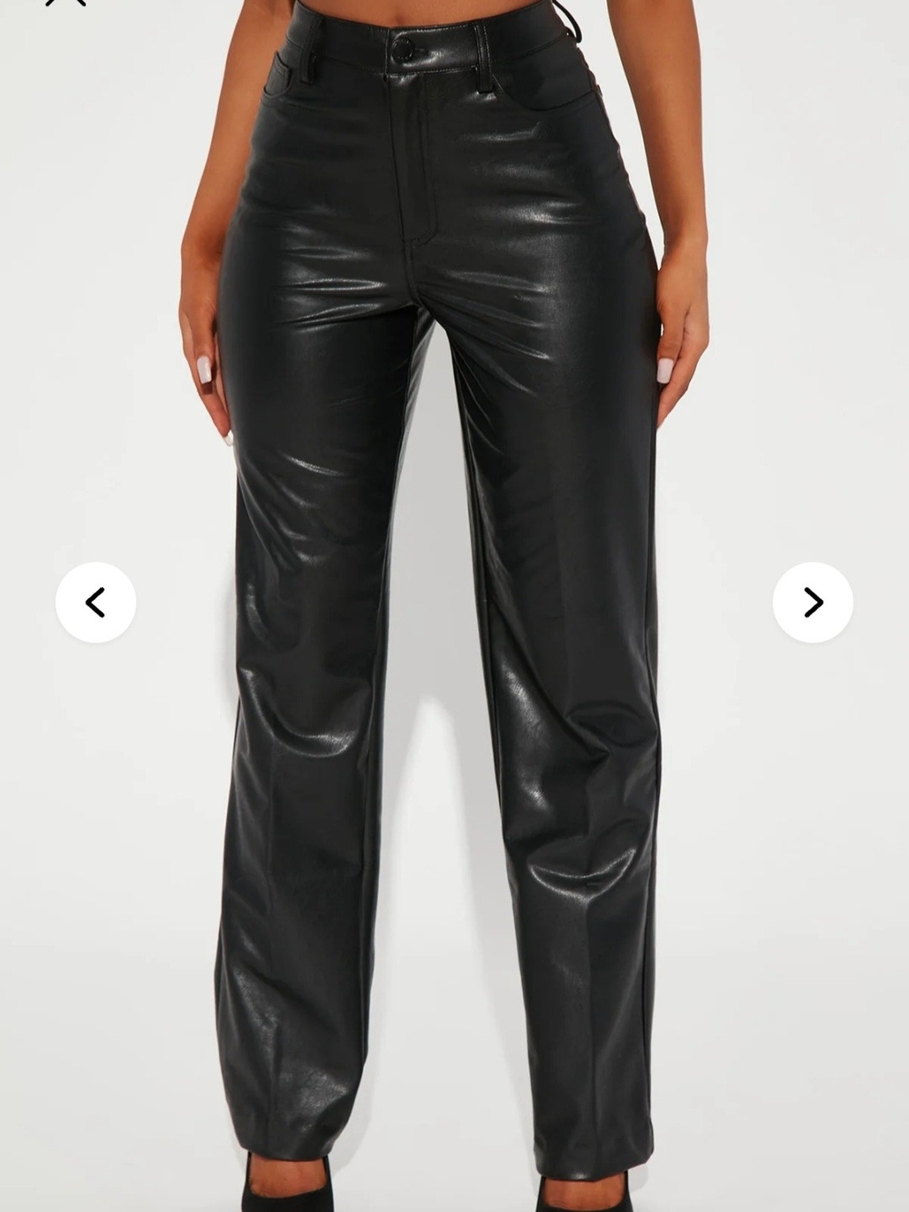 Fashion Nova Black Faux Leather Straight Leg Pants